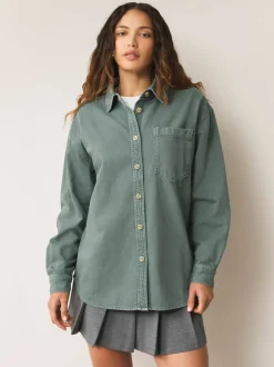 Vert - Chemises oversize en Denim