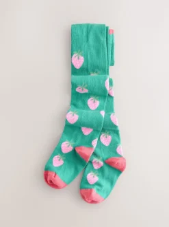 Vert - Collants fraises riches en coton