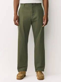 Vert - Coupe fuselée régulière - Pantalon chino stretch