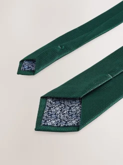 Vert - Cravate texturée avec pince à cravate