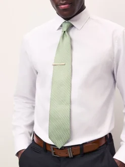 vert - Cravate texturée avec pince à cravate