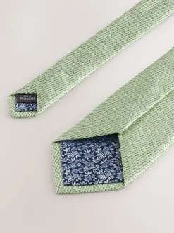 vert - Cravate texturée avec pince à cravate