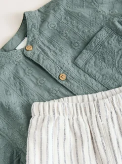 Vert - Ensemble chemise et pantalon bébé (0mois-3ans)