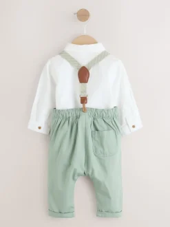 vert - Ensemble pantalon-chemise et bretelles bébé 3 pièces (0mois-2ans)