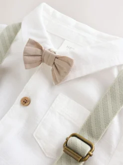 vert - Ensemble pantalon-chemise et bretelles bébé 3 pièces (0mois-2ans)