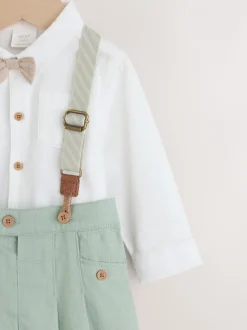 vert - Ensemble pantalon-chemise et bretelles bébé 3 pièces (0mois-2ans)