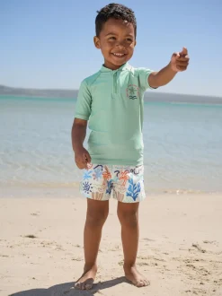 vert - Ensemble Rash Gilet et short de bain (3mois-7ans)