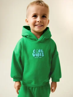 Vert - Ensemble sweat à capuche et jogging imprimé Cool Vibes (3mois7ans)