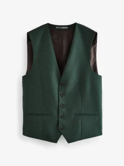 Vert - Gilet de costume en flanelle de laine et cachemire mélangés Signature Zignone