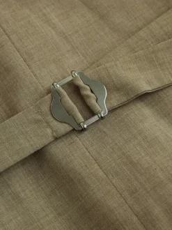 Vert - Gilet de costume en lin Blend texturé