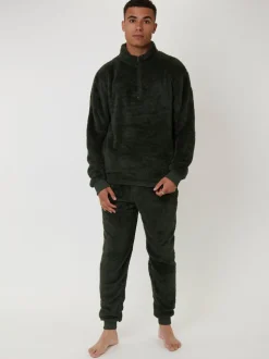 Vert - Joggers Loungeable en sherpa