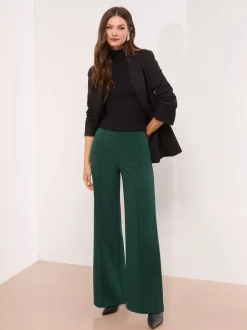 Vert - Lipsy Pantalon large taille haute