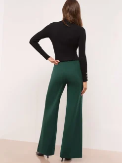 Vert - Lipsy Pantalon large taille haute