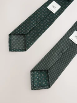 Vert - Lot de 2 cravates clip texturées