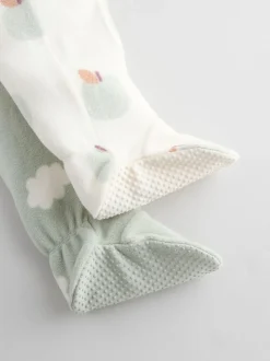 vert - Lot de 2 dors-bien bébé en micro polaire avec fermeture éclair bidirectionnelle