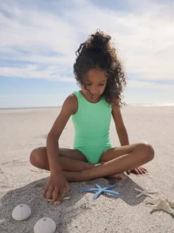 Vert - Maillot de bain Effet froissé (3-16ans)