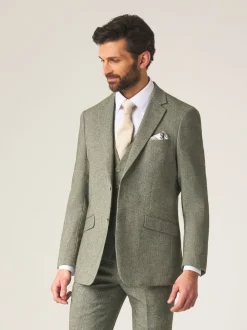 Vert - Modèle droit - Skopes Jude Tweed Veste de costume ajustée