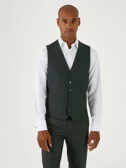Vert - Modèle droit - Skopes Harcourt Single Breasted Coupe sur mesure Suit Gilet