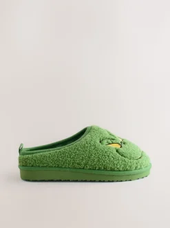 Vert - Mules chaussons Grinch en peau de mouton