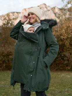 Vert - Parka de Grossesse et de portage Seraphine Premium Sub-Zero rembourrée en duvet 3en1