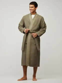 Vert - Peignoir BOSS gaufré à logo