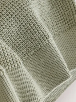 vert - Polo texturé à manches longues (3-16ans)