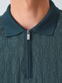 Vert - Polos chics à col zippé