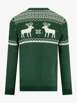 Vert - Pull The Little Tailor à motif jacquard et renne de Noël