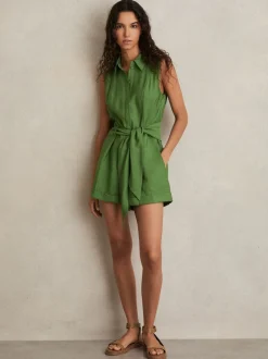 Vert - Reiss Millie Ceinturé Beach Cover-Up Combinaison