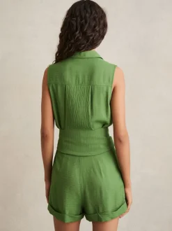 Vert - Reiss Millie Ceinturé Beach Cover-Up Combinaison