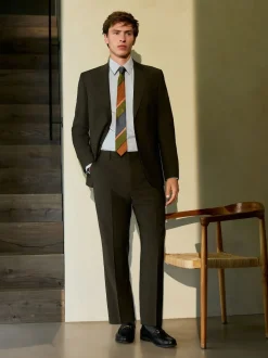 Vert - Slim Fit (Slim Fit) - Veste de costume Coupe ajustée Motion Flex Mélange en laine