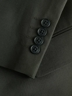 Vert - Slim Fit (Slim Fit) - Veste de costume Coupe ajustée Motion Flex Mélange en laine