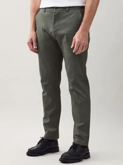 Vert - Slim Fit (Slim Fit) - Pantalon chino stretch imprimé doux au toucher