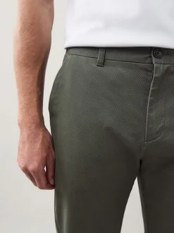 Vert - Slim Fit (Slim Fit) - Pantalon chino stretch imprimé doux au toucher
