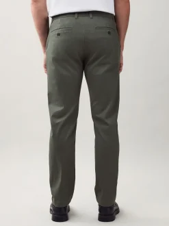 Vert - Slim Fit (Slim Fit) - Pantalon chino stretch imprimé doux au toucher
