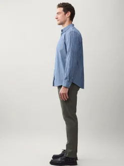 Vert - Slim Fit (Slim Fit) - Pantalon chino stretch imprimé doux au toucher