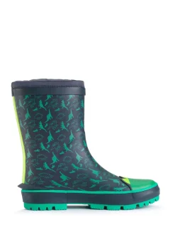Vert - Start Rite Bottes en caoutchouc dinosaures à nouer Little Puddle