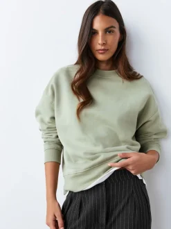 vert - Sweat-shirt super doux Peached Essentials à col rond et coutures
