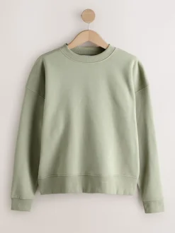 vert - Sweat-shirt super doux Peached Essentials à col rond et coutures