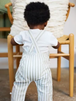 Vert - The Little Tailor Ensemble salopette et t-shirt tissé bébé