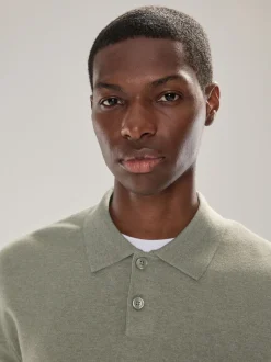 vert - Uni - Polo en Coupe classique à Manches longues Essential