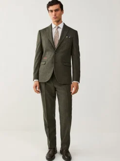 Vert - Veste de costume à carreaux Nova Fides italienne en laine Blend à carreaux