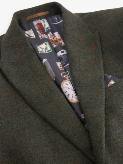 Vert - Veste de costume à carreaux Nova Fides italienne en laine Blend à carreaux