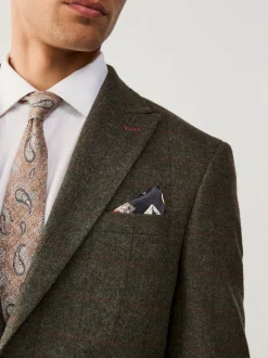 Vert - Veste de costume à carreaux Nova Fides italienne en laine Blend à carreaux