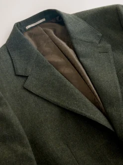 Vert - Veste de costume habillée en laine mérinos Blend