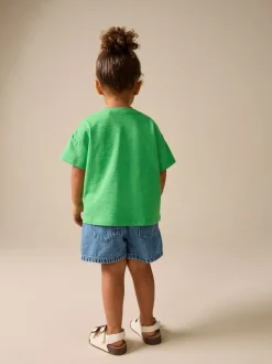 Vert arc-en-ciel - T-shirt brodé à manches courtes (3mois à7ans)