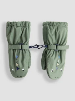 Vert avec dinosaure - Moufles JoJo Maman Bébéenuxux imperméable