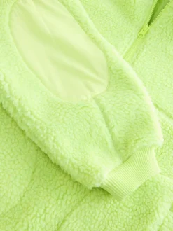 Vert citron - Veste Active Borg à capuche