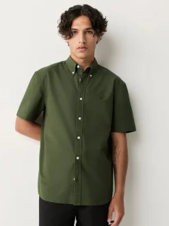 vert foncé - Ajustement régulier - Chemise Oxford à manches courtes