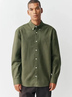 vert foncé - Ajustement régulier - Chemise Oxford à manches longues